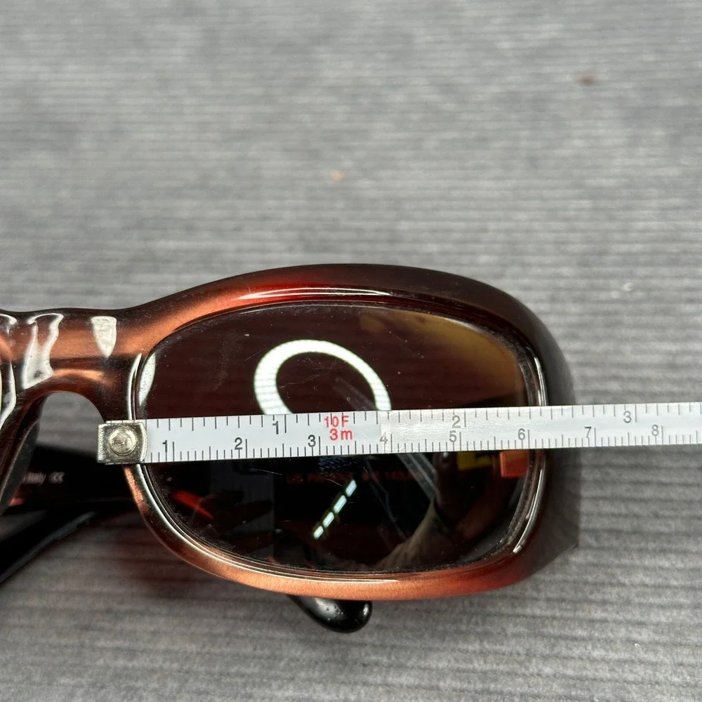 Maui Jim MJ 134-07 y2k Sunglasses Dark Tortoise Rectangle Wrap Made Italy vtg